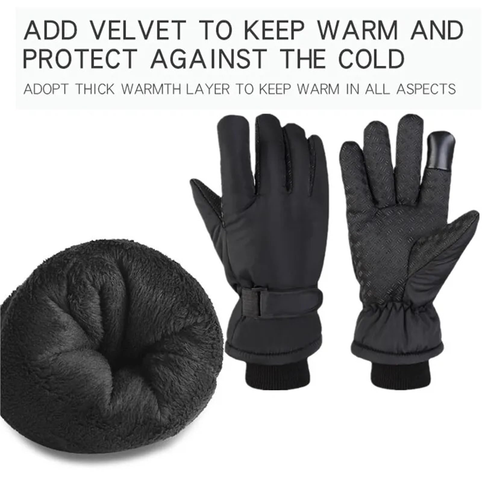 Guanti sci Guanti da sci invernali uomo impermeabili antivento for sport all'aria aperta, ciclismo, bici, moto, escursionismo, campeggio, mani calde per Esterni