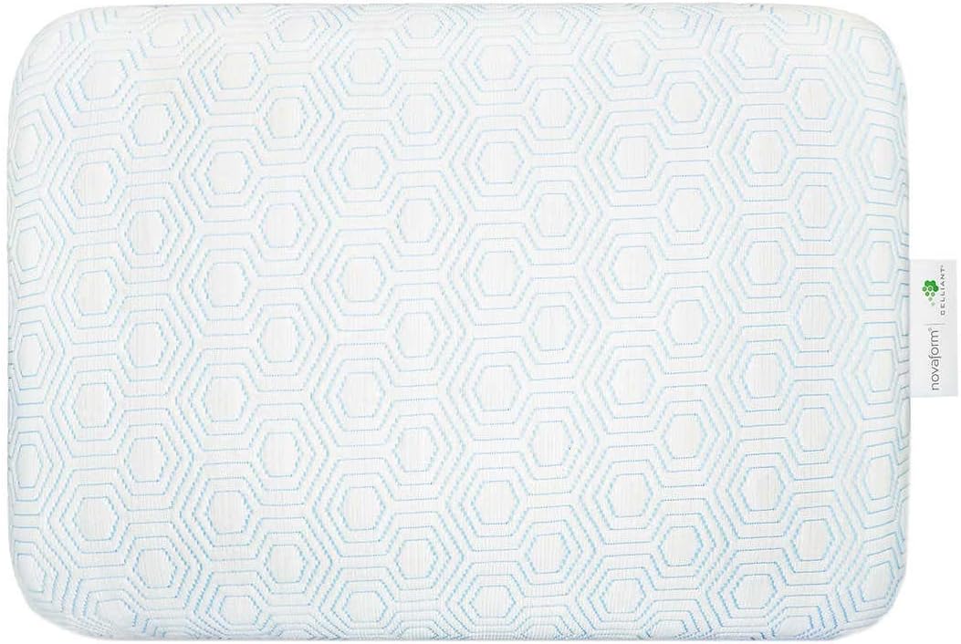 Novaform Overnight Recovery Gel Memory Foam Pillow with Cooling Celliant Cover, 18 in x 28 in