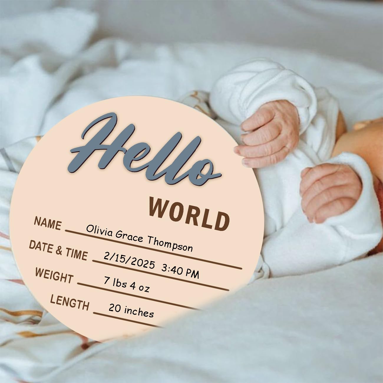 Monthly Milestone Discs | Baby Monthly Discs For Photos | Interchangeable Numbers Monthly Photo Prop Set | Newborn Birth Announcement Sign - UK - View #4