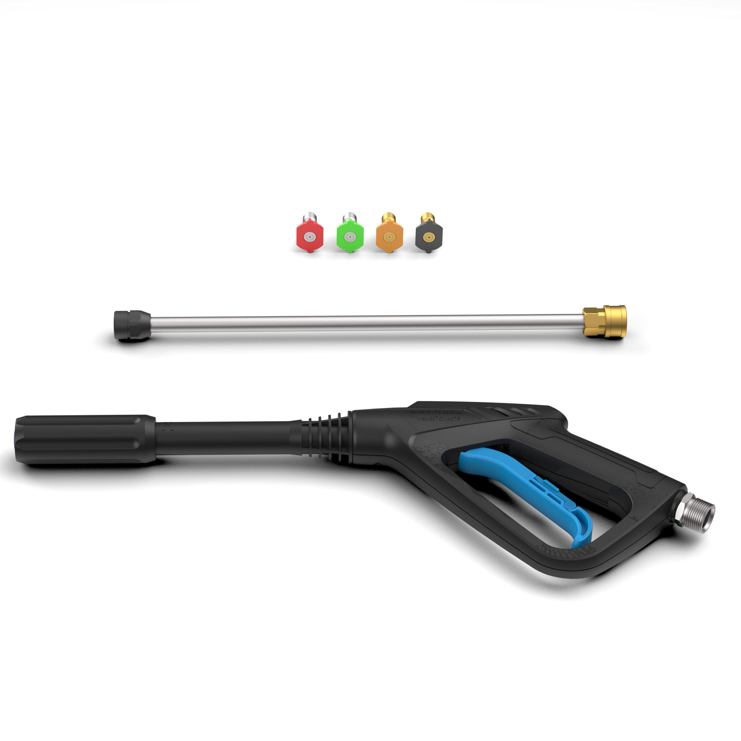 Güde Lavadora de Alta presión GHD 3200-225 (230 V, 3200 W, 225 Bar máx. presión, 540 l/h máx. de elevación., Manguera y Tambor HD de 6 m, Pistola HD con 4 boquillas, ensuciador, Cepillo Triangular y