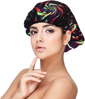Satin Bonnet Silk Bonnets For Women Girls, Soft Double Layer Silk Hair Bonnet For Sleeping, Fantasy Sci-Fi Dizziness Sleeping Cap Hair Wrap For Women