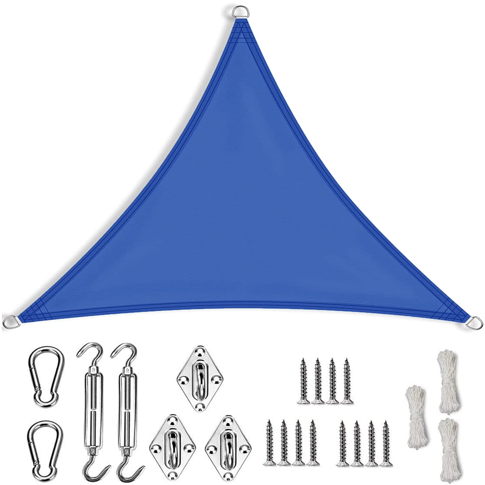 Voile d'ombrage triangle imperméable RYNS 5m protégeant des UV pour terrasse et pergola