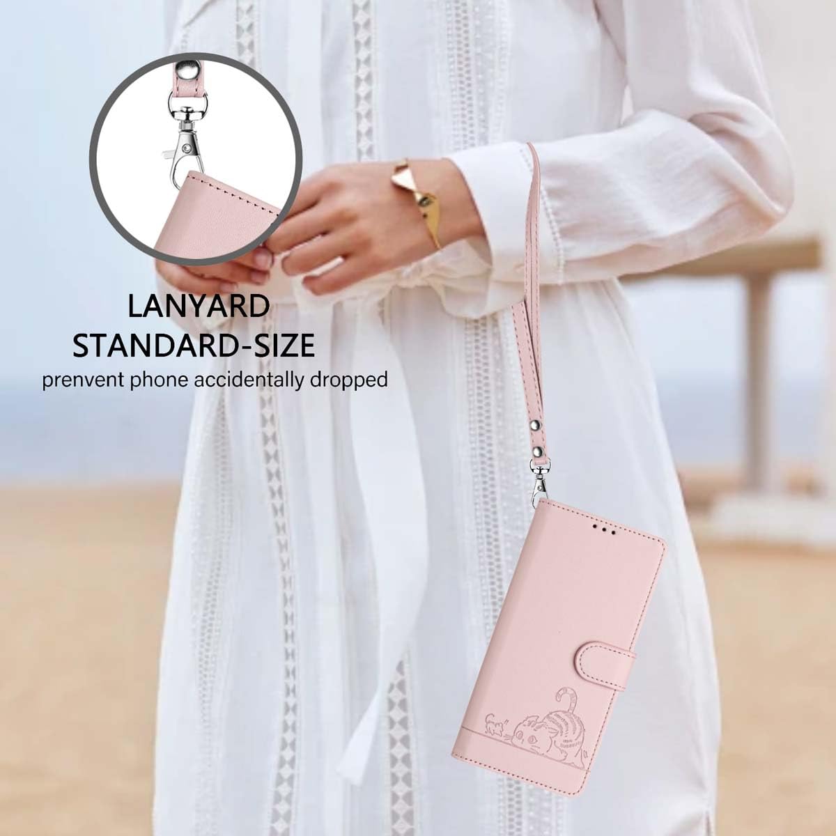 PEIYE Cover per Honor 200 Lite, Custodia in Pelle Sintetica, Portafoglio, Libro Flip, Magnetica, Antiurto, Supporto Pieghevole, Protezione Completa, Case -Oro Rosa