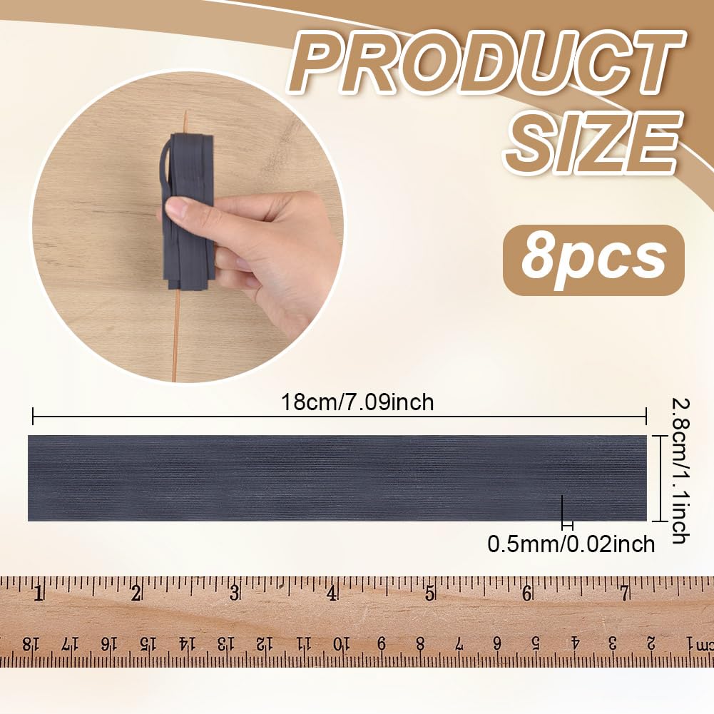 NBEADS 8Pcs String Silencer Bow, 7x1.1inch Archery Bowstring Whisker Bow String Whisker Reduces Bow String Noise for Recurve Compound Bow, Black