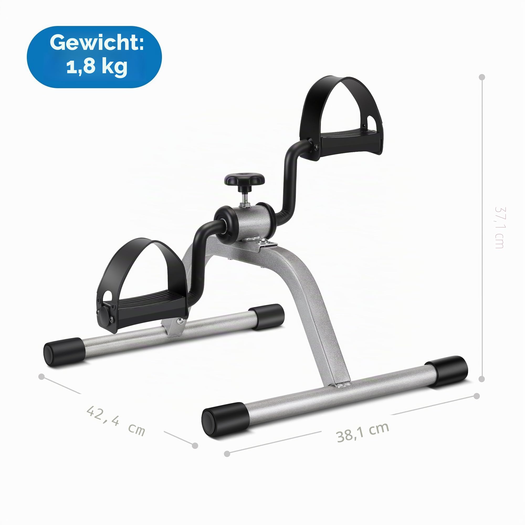 RYGEO Pedaltrainer unter dem Schreibtisch, Fahrrad, Mini-Fußtrainer, Verstellbarer Widerstand, leise, für Zuhause, Fitness, Fitnessstudio, Workout, Beine, Arme