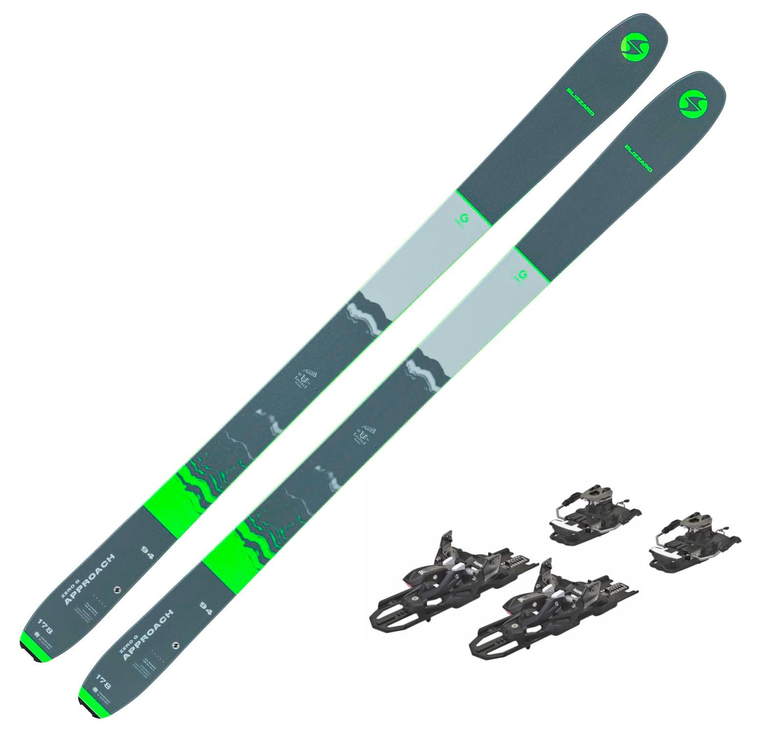 Ski Blizzard Zero G094 Approach Ski de tourisme 178 cm Tip&Tail Rocker + reliure Alpinist 10
