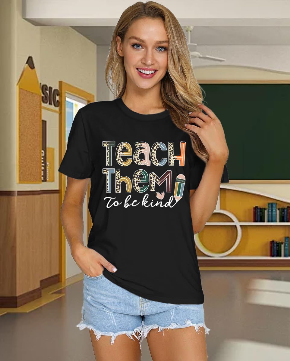 Teacher Shirts for Women Teach Teaching Tshirt Teacher Life Tee Tops - Image 3