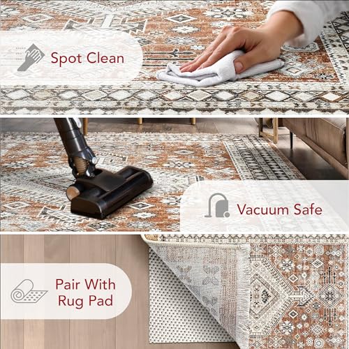 nuLOOM Tapete Oriental 8x10 pies Vanesa Rust miniatura 3