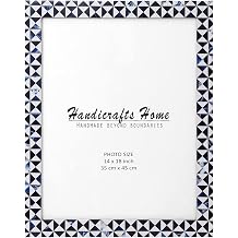 Handicrafts Home Coastal Handmade Mosaic Bone Inlay Blue Picture Frame,5x7