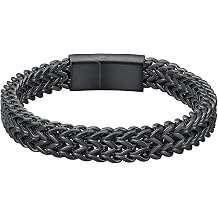 ChainsHouse Bracelet for Men, 316L Stainless Steel Franco Cuban Link Chain Bracelet with Sturdy Clasp, 6/10/12MM Widths, 7.5/8.3/9 Inch Lengths, Gift for Husband or Dad