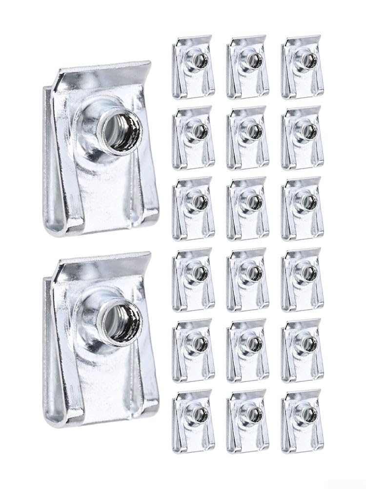 Dadi per camino, clip di fissaggio a U, dadi a U, in metallo zincato, resistenti con 20 pezzi, per veicoli a motore, elettrodomestici, apparecchiature elettriche ()