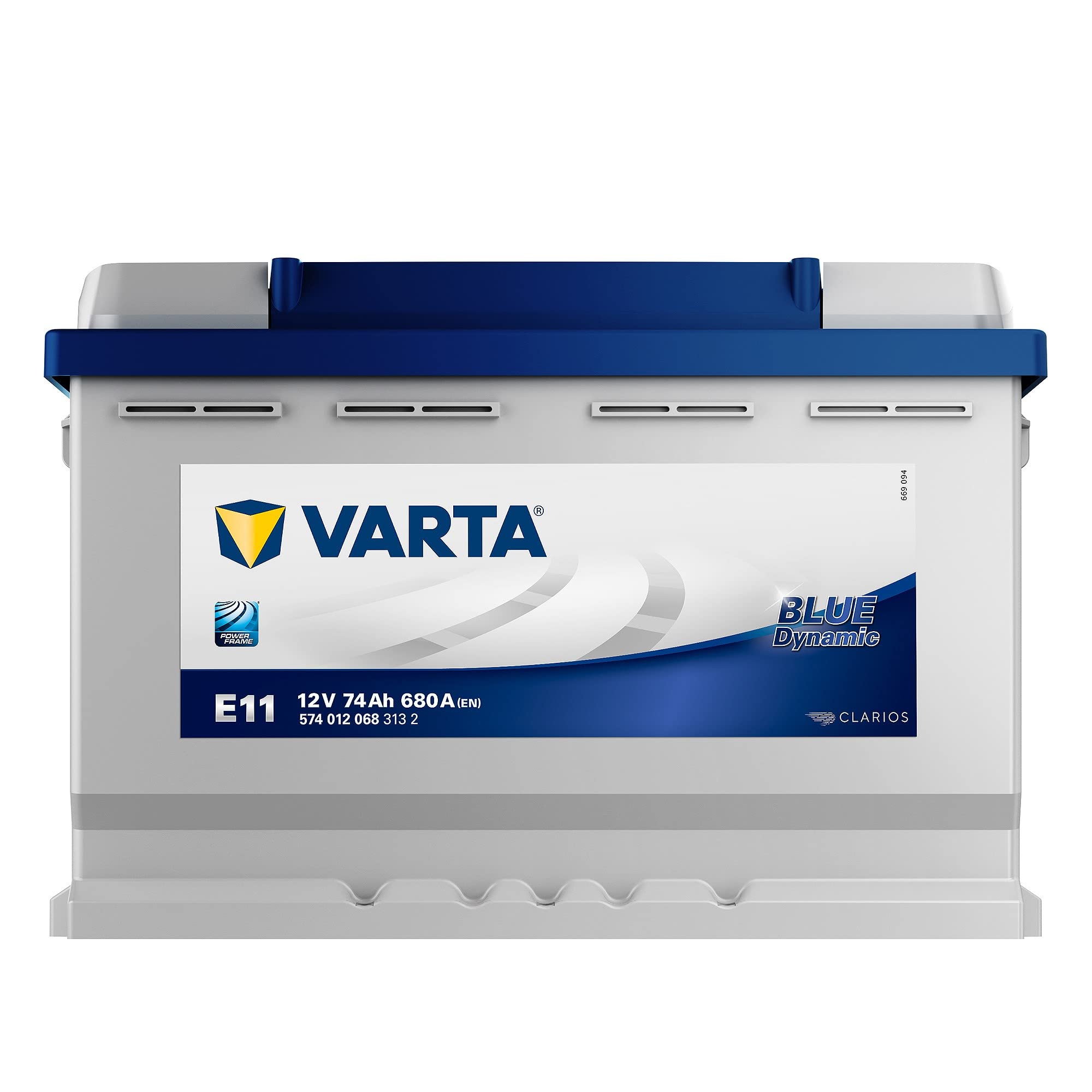 VARTABlue Dynamic E11 Car Battery, 574 012 068 3132, 12V, 74Ah, 680A