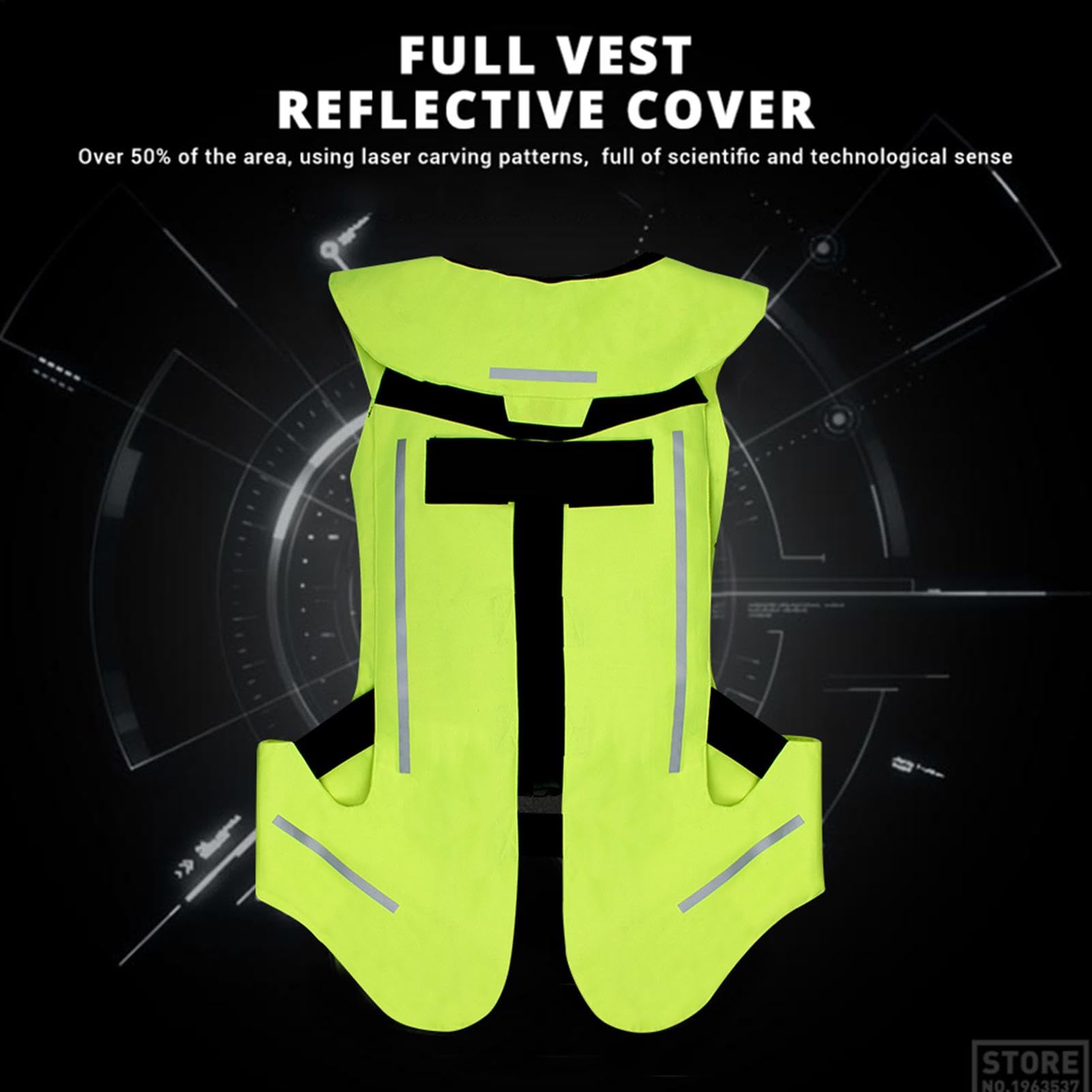 Chaleco de bolsa de aire para motocicleta, chaleco protector ligero con tira reflectante, chaqueta de equitación inflable profesional