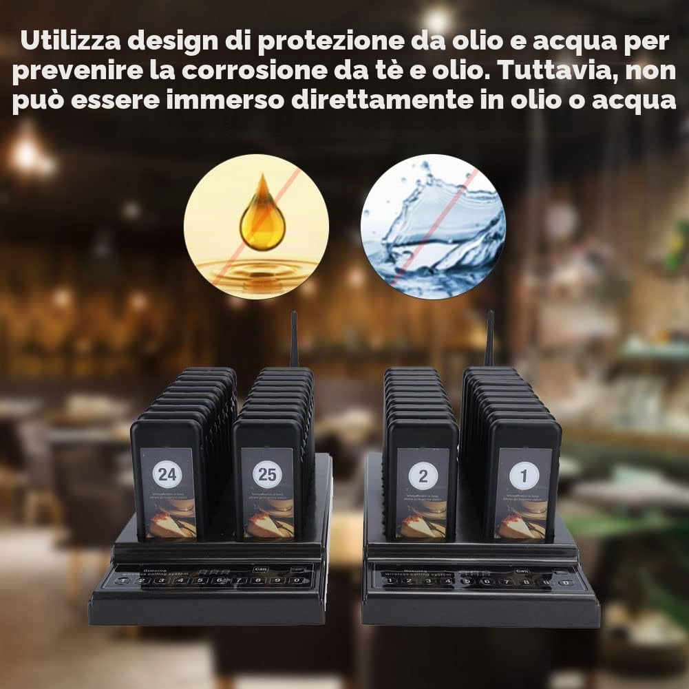 Sistema di Chiamata Wireless Sistema di cercapersone Ristorante Sistema di cercapersone Ristorante Cordless Dual Host 2 Trascina 40 Taker Vibrante SU-68Z 110-240V(EU Plug)