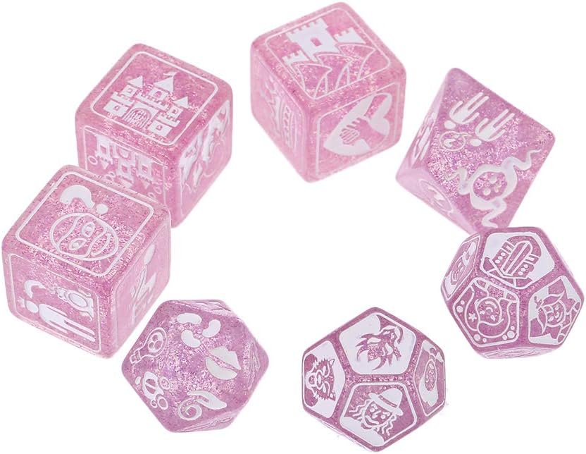 7pcs/Set Story Dices for Story for Time Polyhedral Game Dice Says Party Multi FA Dice Bead