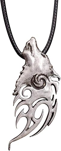 HAQUIL Wolf Necklace Alpha Male Wolf Head Pendant Wolf Jewelry Gift For Men And Women