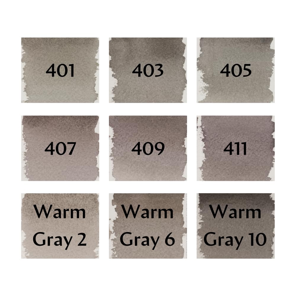 Talens | Pantone Marqueurs Set de 9 Warm Gray | Stylo à Deux Pointes | Pointes Pinceau et Biseau | Encre Pigmentées à Base d'Eau en 108 Couleurs Pantone
