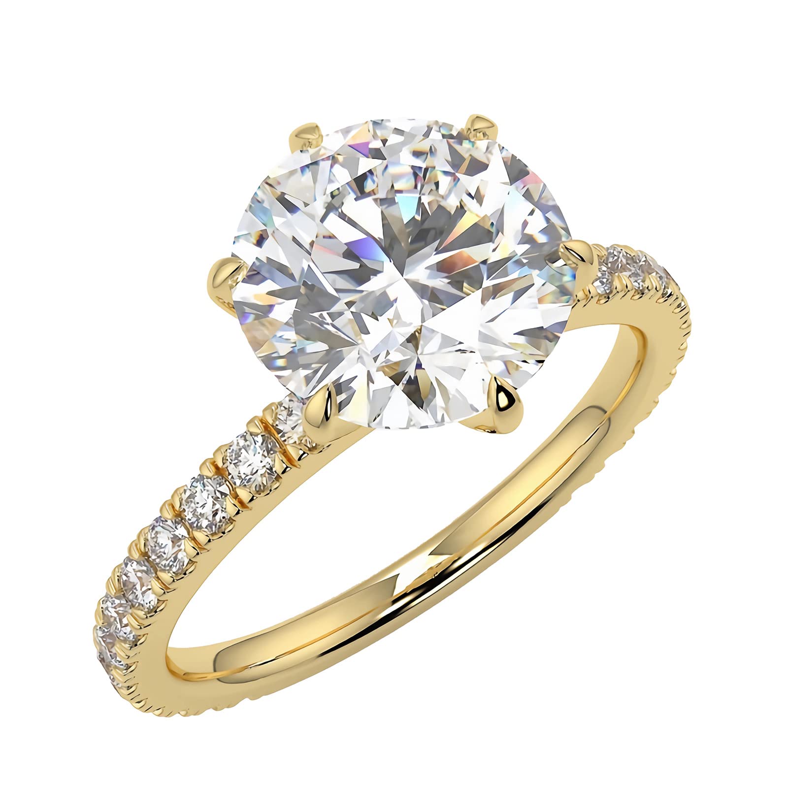NAOKETEN 3CT Moissanite Solitaire Ring