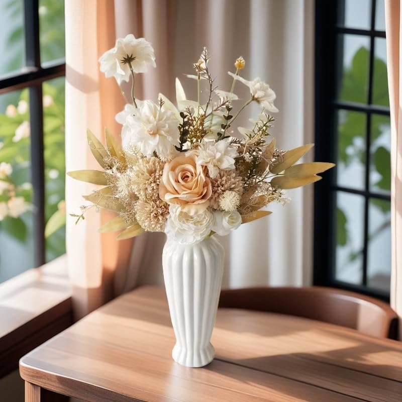 Brown & Beige Artificial Fall Flowers Combo Box Set Mix Rose Flowers for DIY Table Centerpieces Arrangements Home Decorations Wedding Bouquets Decorations - Image 6