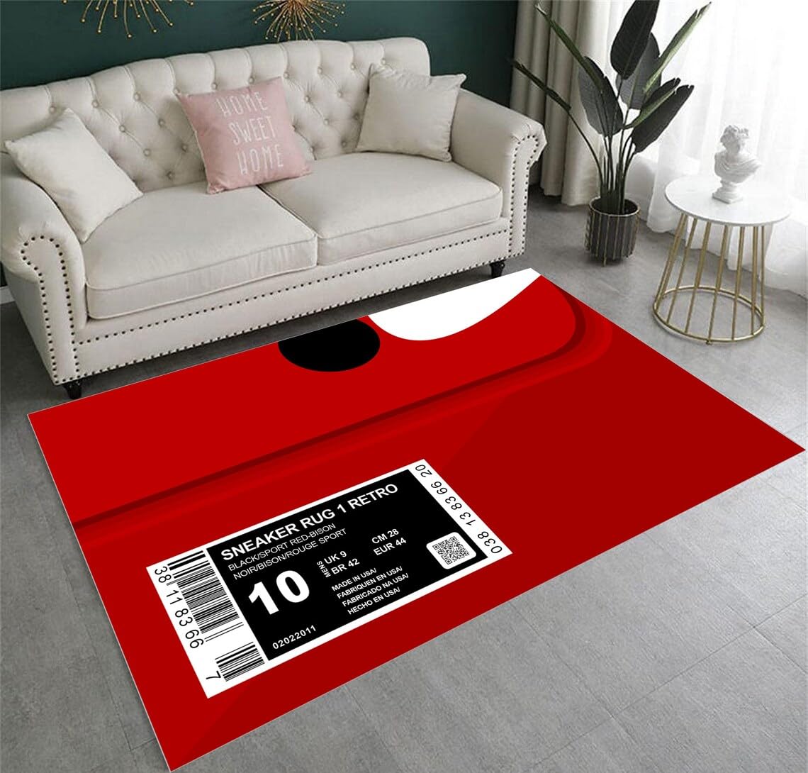 Generic Sneakers Box Rug, Sneakers Off Patterned Rug, Modern Area Rug, 19''x27''=50x70cm, Grey