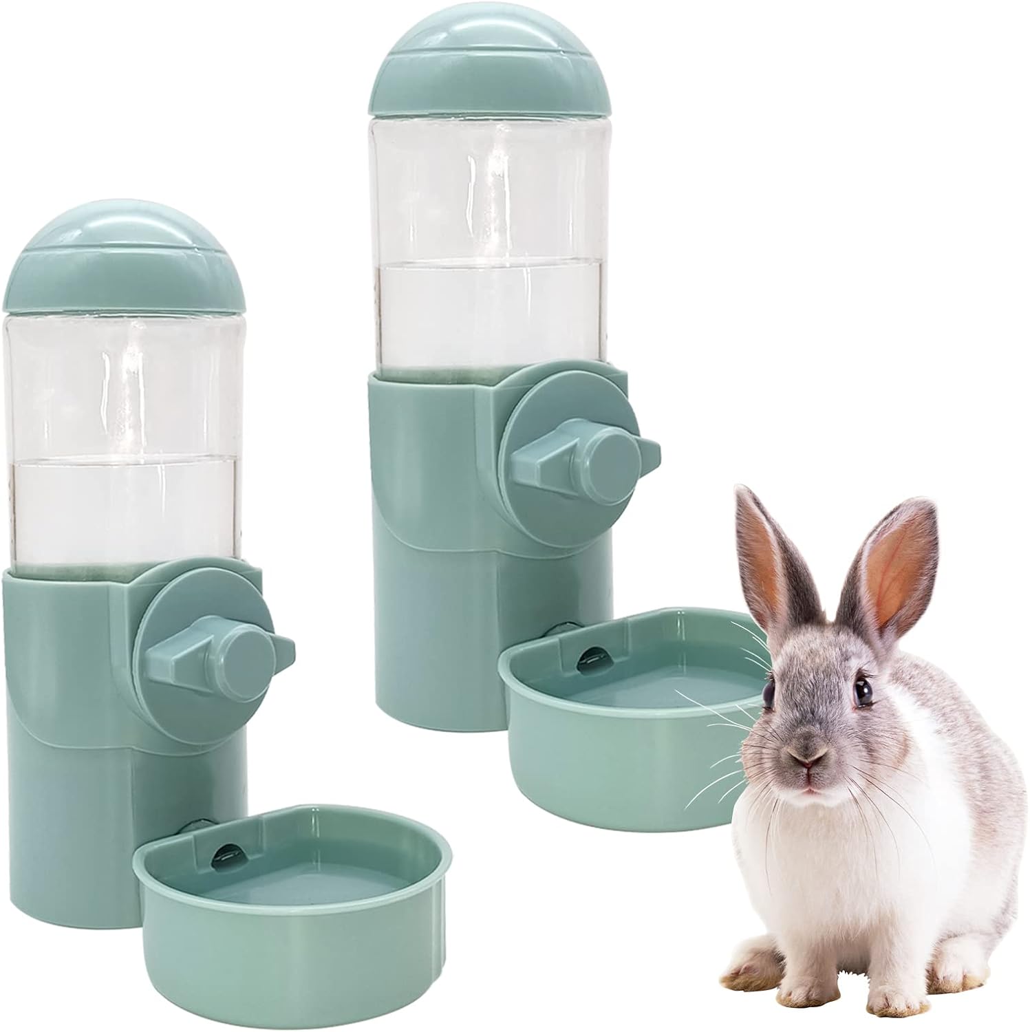 Tfwadmx Rabbit Watter Bottle 17oz Hanging Guinea Pig Automatic Water Dispenser No Drip Small Animal Cage Water Feeder Bowl for Bunny…