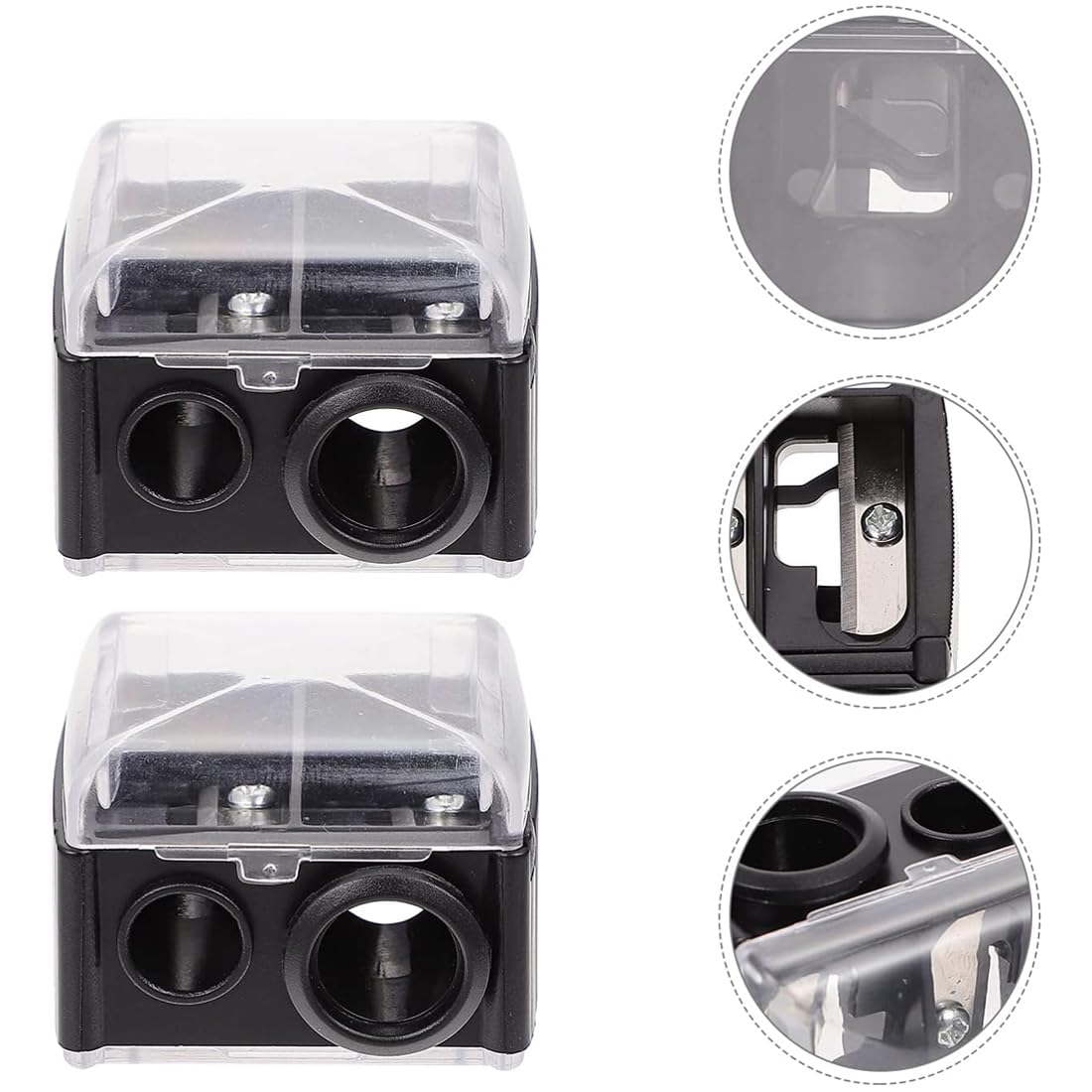 2 Pezzi Temperamatite di Bellezza, Temperino Matita Occhi, Temperino Doppio per Matite Cosmetiche, Adatto per Eyeliner, Matita per Sopracciglia