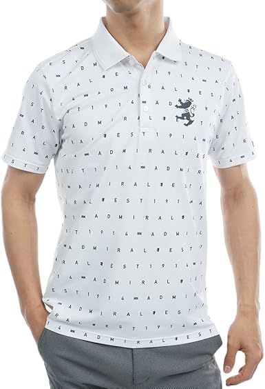 Amazon | [アドミラル ゴルフ] ゴルフシャツ モノグラムプリント