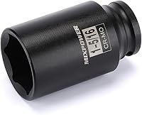 Vista 15 de MIXPOWER Enchufe de impacto profundo de 1/2", CR-MO, 1.496 in, 6 puntos, tuerca de eje de grado de impacto para una fácil extracción