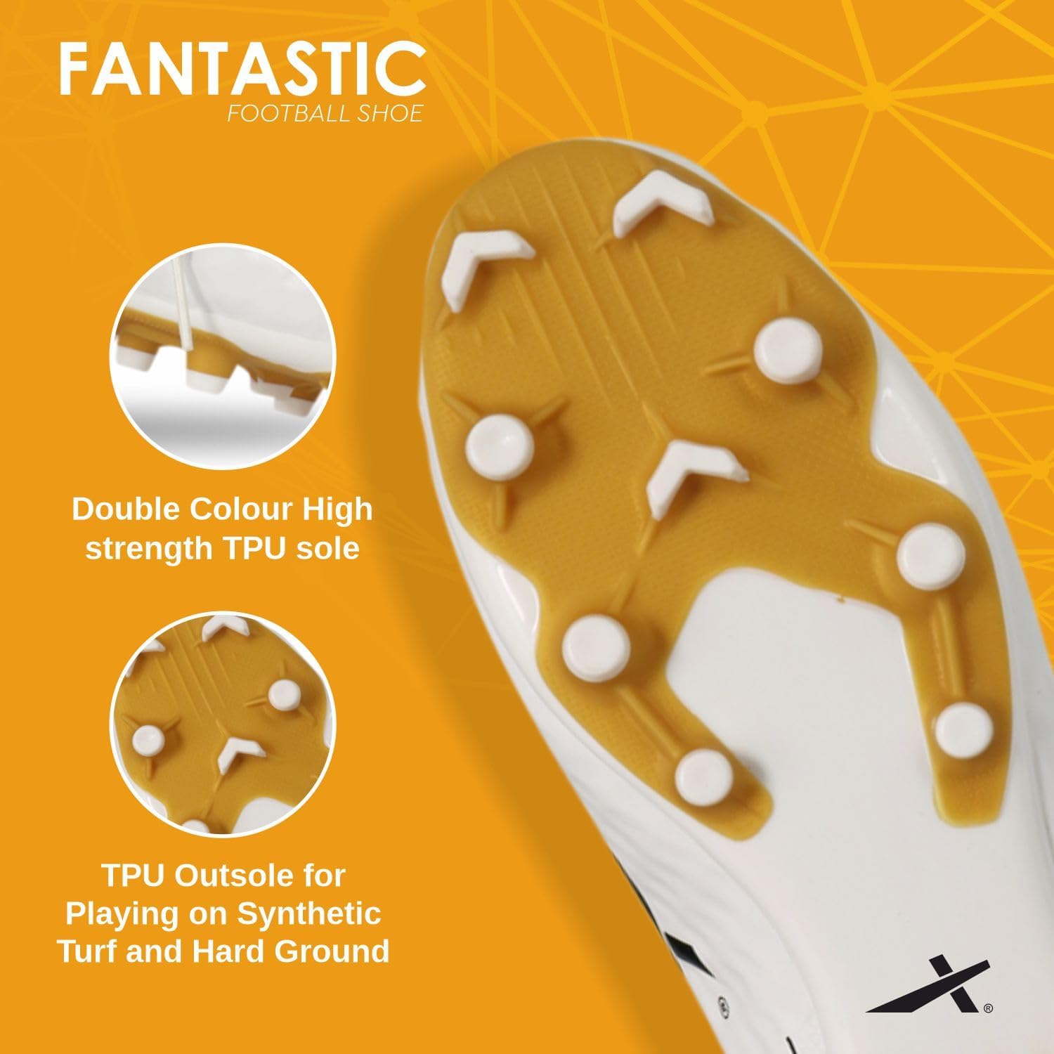 Vector X Fantastic Football Shoes for Men's (Pearl White-Black)
