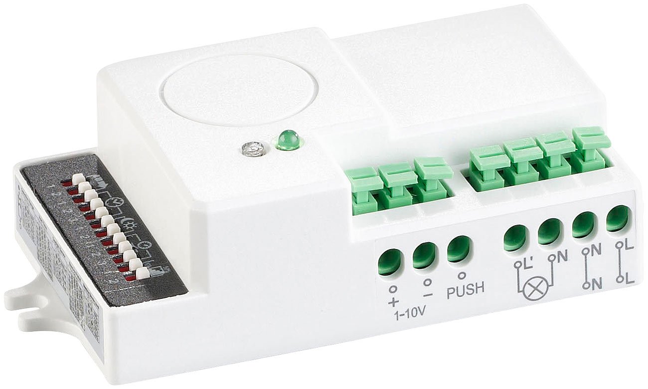 revolt Bewegungsmelder dimmbar: 3er-Set Bewegungsmelder mit Mikrowellenradar und Dimmer (Mikrowellen-Radar-Bewegungsmelder, Microwellen-Bewegungsmelder)