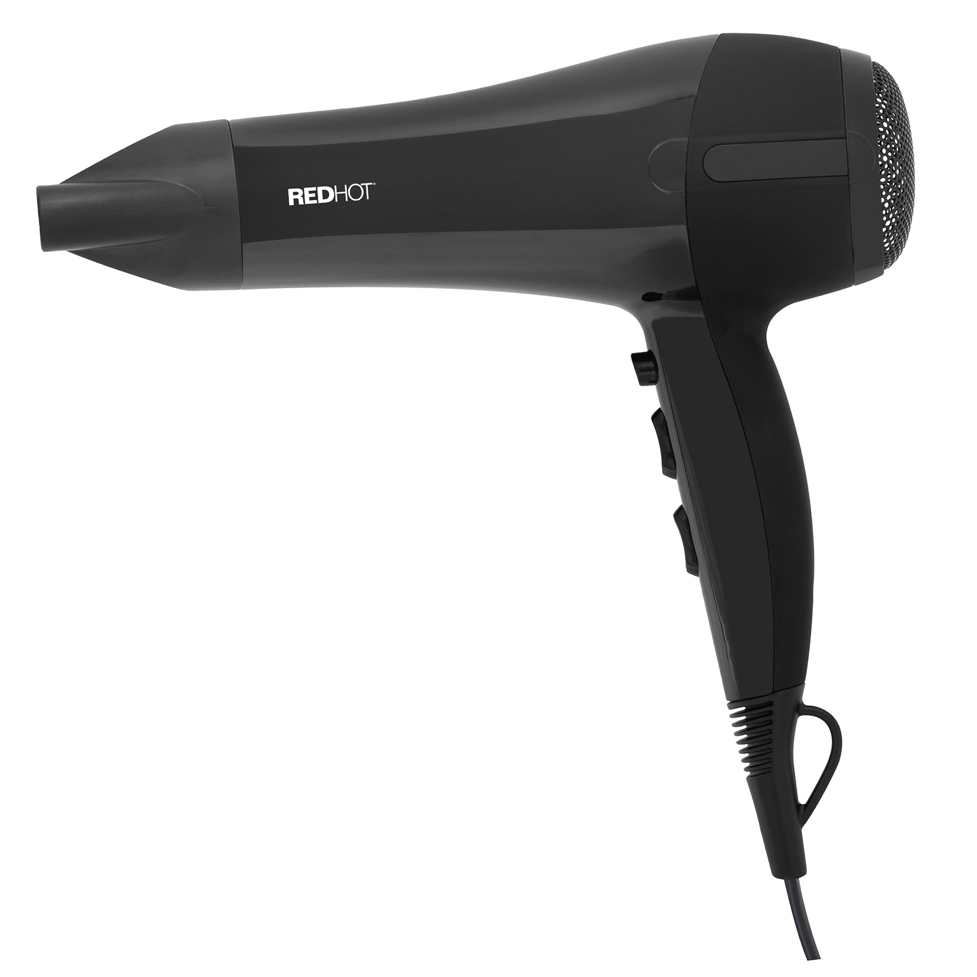 Red Hot Hair Dryer 2200W / Fast Drying Hairdryer with Removable Nozzle / 3 Heat Settings, 2 Speeds & Cool Air Mode/Black 37069