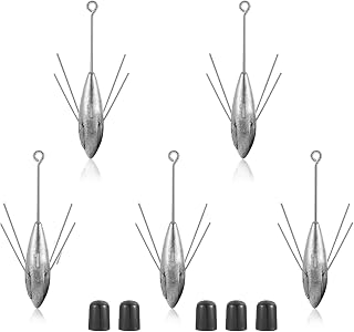 5 Pcs Sputnik Sinkers Surf Fishing Weight, Fishing Equipment Long Tail Fishing Weights Saltwater Surf Casting Sinkers,Fishing Weights Sinkers Spider Weights Surf Casting Sinkers