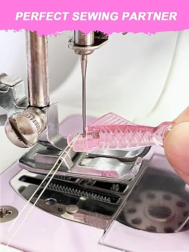 Miniatura 2 de Enhebrador de agujas para máquina de coser, insertador de aguja tipo pez grande para agujas de ojos pequeños, enhebradores simples automáticos de