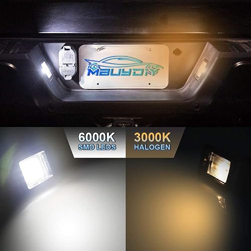 Miniatura 6 de Conjunto de lámpara LED para placa de matrícula compatible con lente ahumada Raptor 2015-2020 F150 17-20 Raptor 6000K blanco, paquete de 2