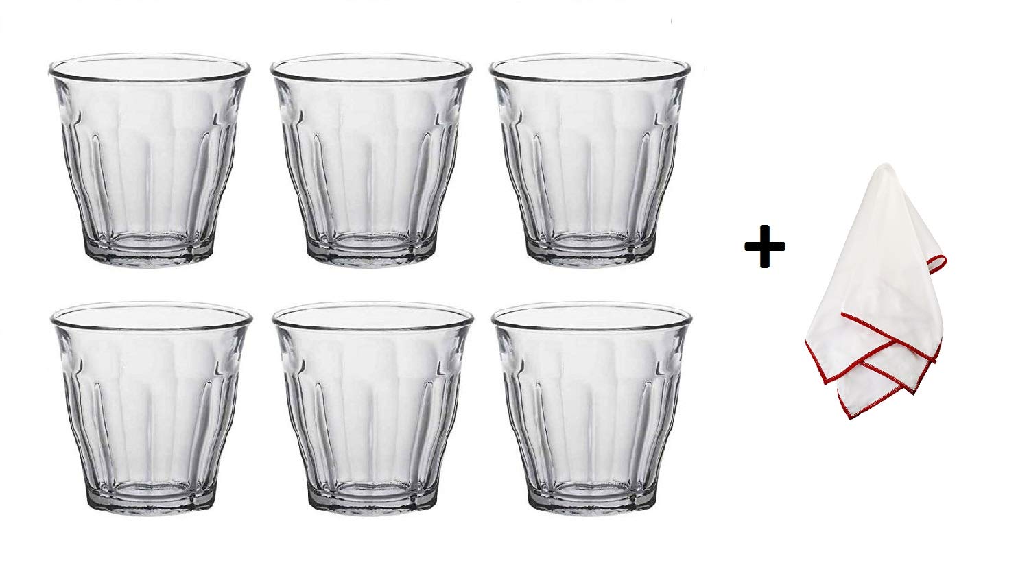 HomeHousewareDuralex Picardie Glass Tumblers with a Polishing Cloth 5.5 Ounces, Set Of 6 transparent 9100.009.16+PC