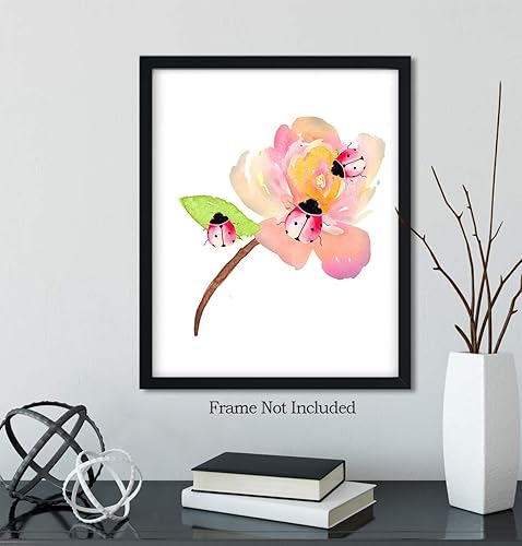 Miniatura 6 de Govivo Lady Bug - Impresión artística para decoración de pared con fondo blanco, impresión temática de insectos sin marco de 8 x 10 pulgadas para