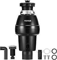 VEVOR 3/4 HP Garbage Disposal - 3250 RPM Continuous Feed Sink Disposer, Quiet Noise Reduction, Easy Install, Power Cord & Splash Guard