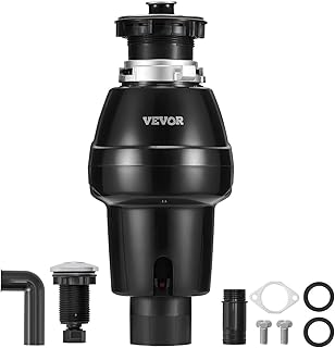 VEVOR Garbage Disposal, 3/4HP 3250RPM DC Motor, Continuous Feed Food Waste Sink Disposer, EZ Connect Food Waste Grinding System with Sound Reduction, Power Cord and Splash Guard, for Kitchen