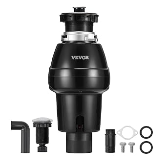 VEVOR Broyeur à Déchets d'Évier de Cuisine, 3/4 CV, 3930 tr/min