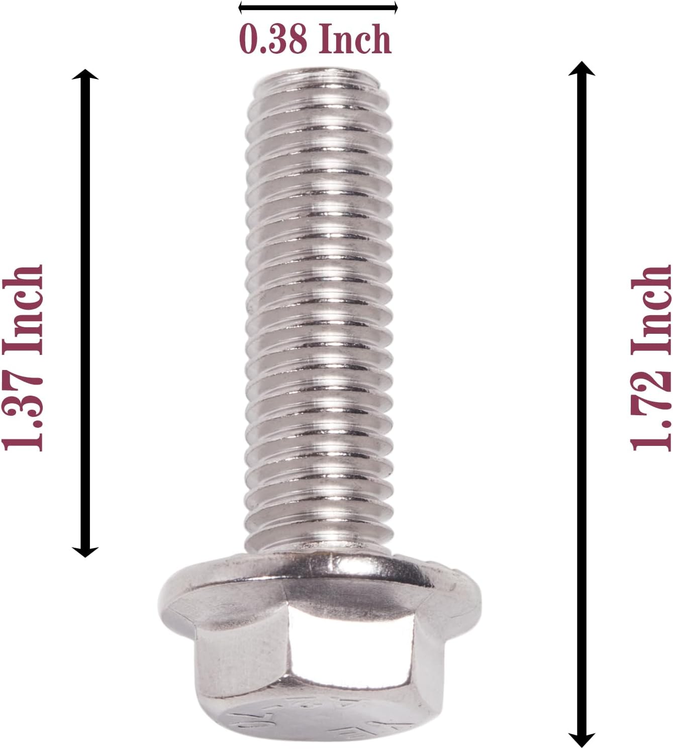 M10X1.5-35mm Stainless Steel Exhaust Bolt Flange Screws M10X1.5 Flange Bolt Exhaust Stud Exhaust Manifold Hardware Kit (Bolts&Nuts) (6 Pack)