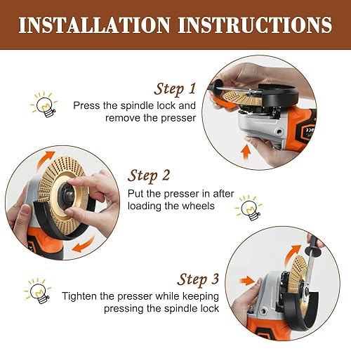 Miniatura 6 de Juego de 5 discos de tallado de madera para amoladora angular de 4 o 4 12 pulgadas con eje de 58 pulgadas, disco de tallado afilado de madera para