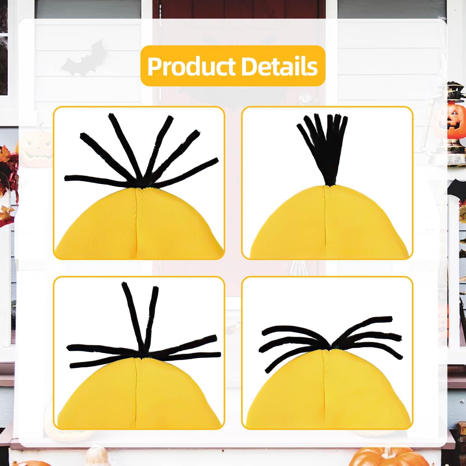 Halloween Costumes for Women Men, Goggles Glasses Yellow Beanie Gloves for Couple Family Cosplay Party Dress Up Accessories - Image 3