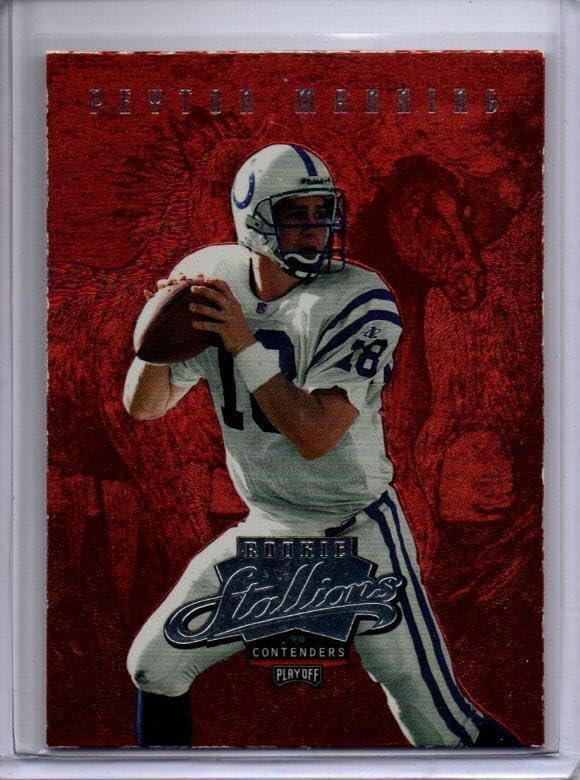Peyton Manning 1998 Playoff Rookie Stallions Contenders Rookie Rc #6 - Football Cards
