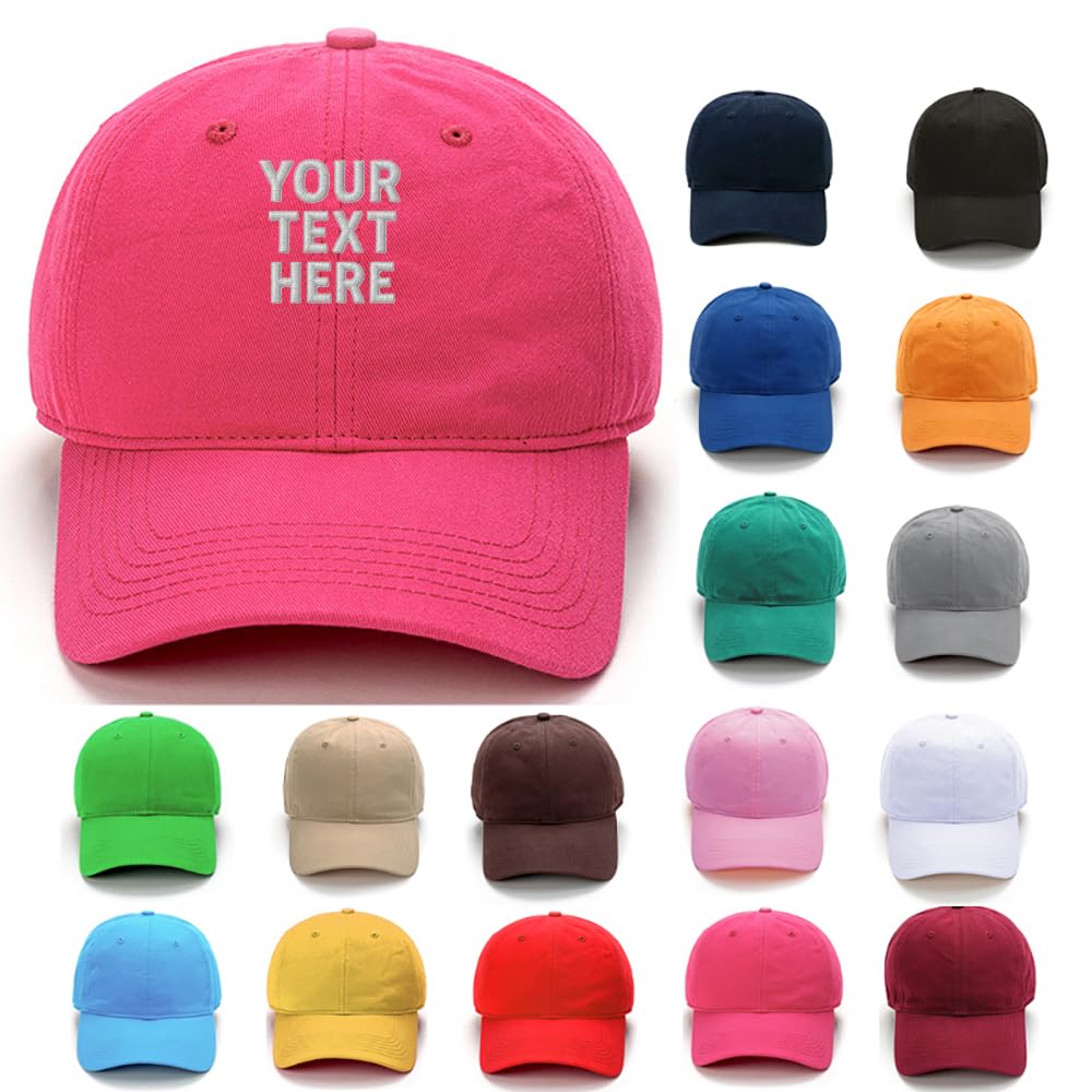Van Der Linn Unisex Rose Personalised Embroidered Baseball Cap Hat Cotton Mens Ladies (Cotton, )