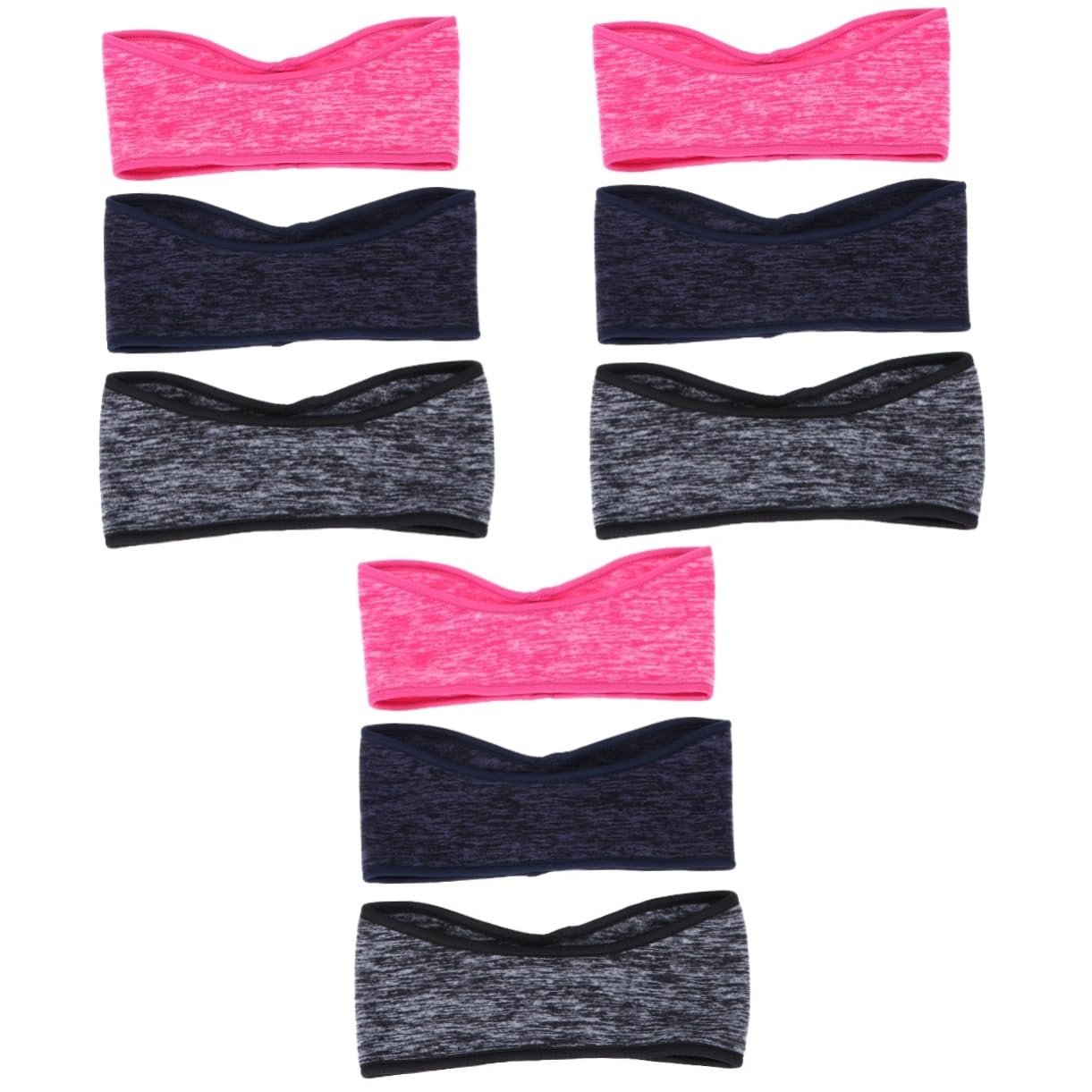 LIFKOME 9pièces Bandeau Polaire Cache-Oreilles Absorbant La Transpiration Bandeau Antidérapant pour Running Yoga Bleu Et Pours Activités Extérieures