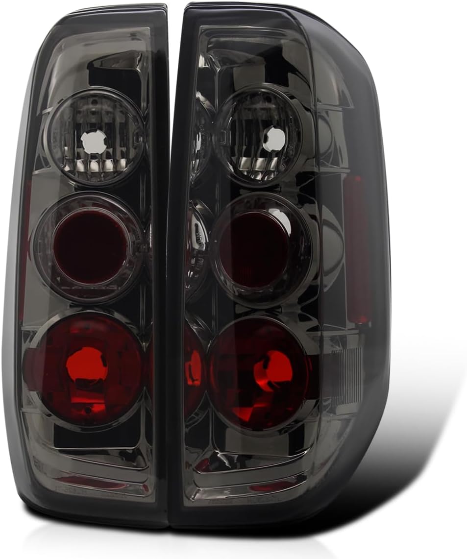 SPEC-D TUNING Smoke Lens Tail Lights Compatible with 2005-2014 Nissan Frontier, 2009-2012 Suzuki Equator, Left + Right Pair Assembly