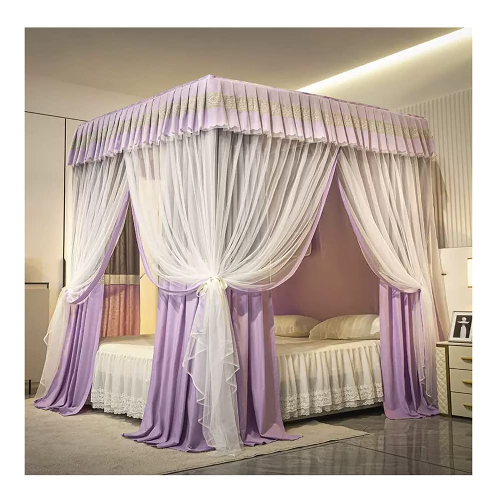Moustiquaire de lit double 180x220 rideau de lit romantique avec support inclus