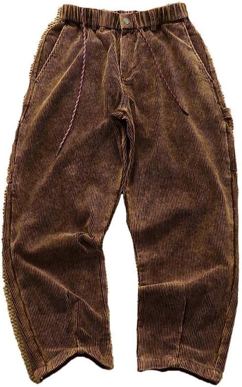 Heavy Cotton Corduroy Casual Pants for Men in Autumn and Winter Multi-Pocket Loose Straight Japanese Retro Woodcutting Pants