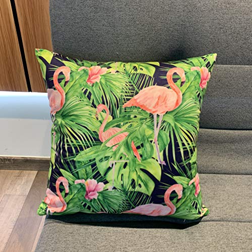 N Nebont Tropical Leaves Pink Flamingo Throw Pillow Covers Pillowcase Zippered Square Decorative Cushion Cases 18X18 Inches For Couch Sofa Chair Car Bedroom Living Room #TOP1