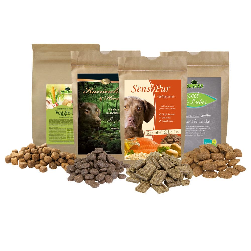 Schecker Trockenfutter Test Paket Dieses Probierpaket hilft Ihnen bei der  Suche nach dem geeigneten Trockenfutter fr Ihren Hund : Amazon.de: Haustier